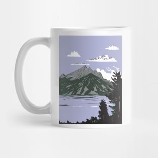 Jenny Lake in Grand Teton National Park Wyoming USA WPA Art Poster Mug